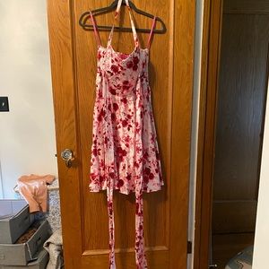 Betsey Johnson silk flower and skull dress